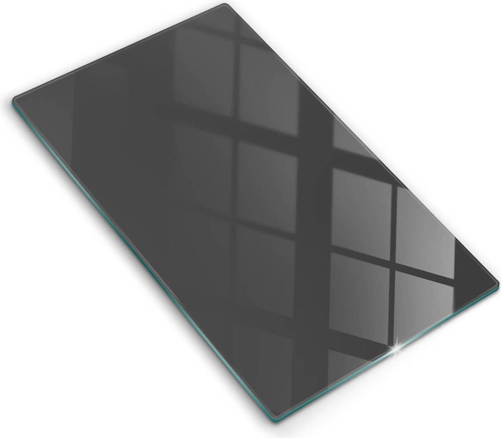 Glasschneideplatte - Herdabdeckplatte - 30x52 cm - Schneidebrett - Spritzschutz - Graue Farbe