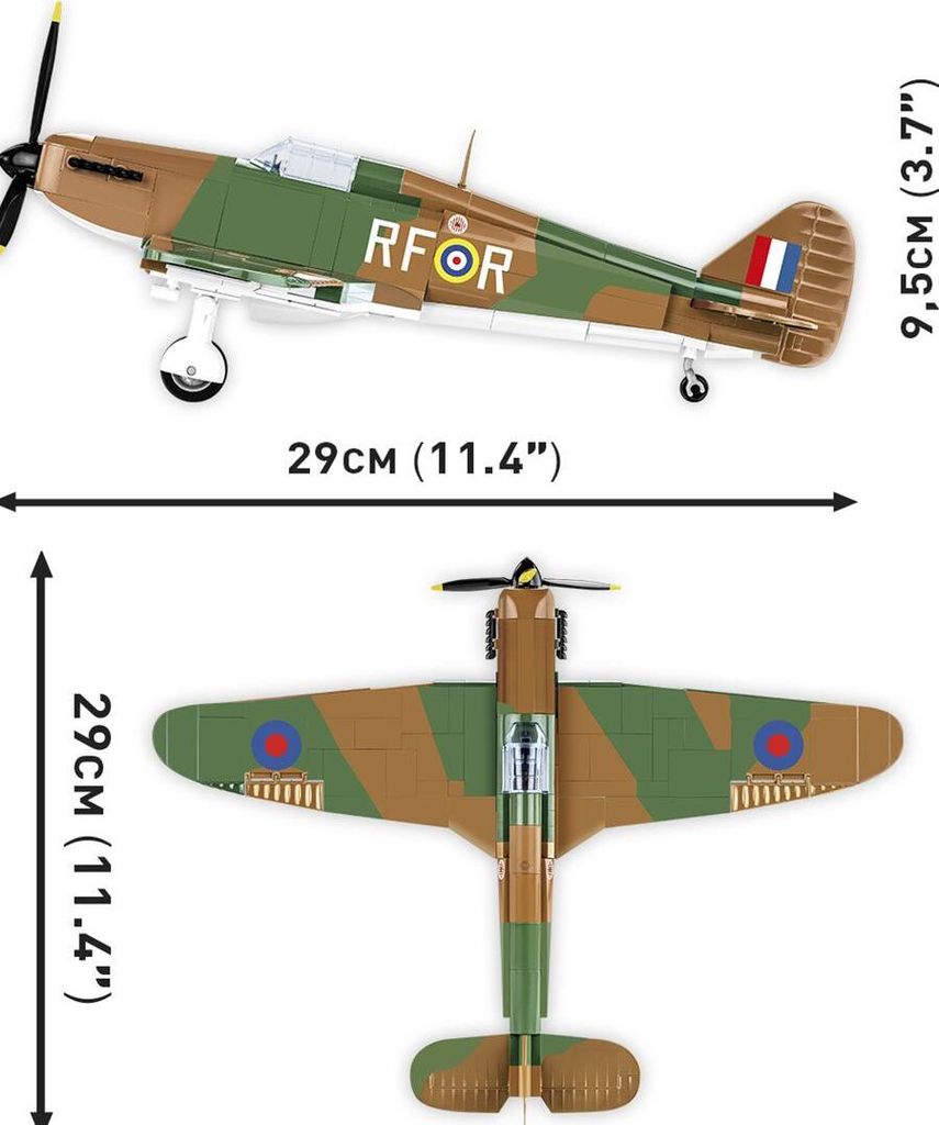 Flugzeug Kampfjet Jet Hawker Hurricane MK. I Bausteine Produktbild 
