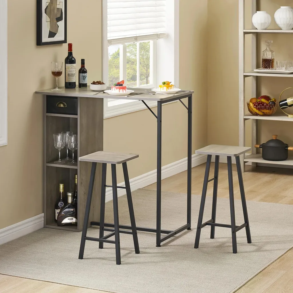 Table de bar robuste avec tabourets : finissez-en avec le manque de place - 9