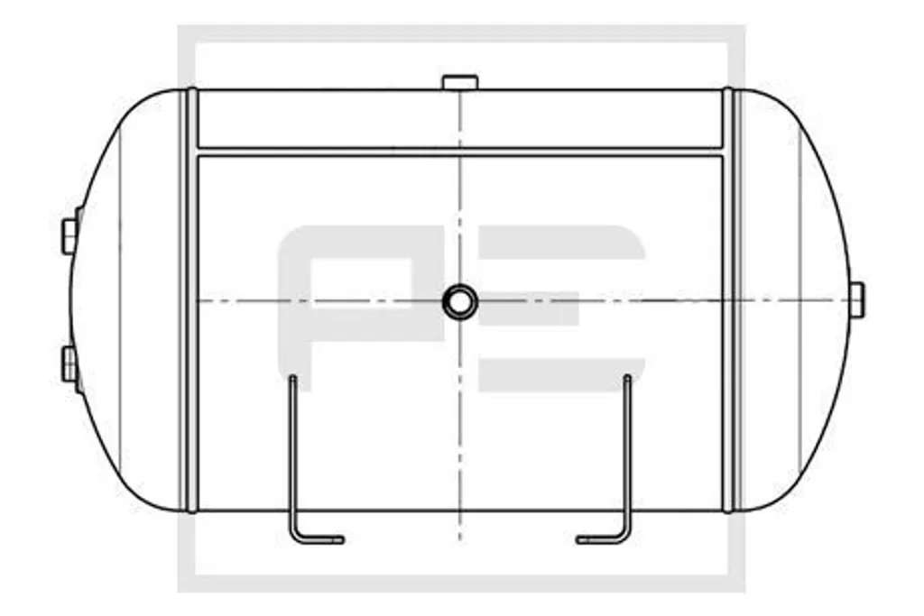 Réservoir d'air comprimé 80L pour circuit de freinage pneumatique 20kg