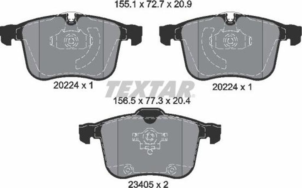 TEXTAR Bremsbeläge Satz Vorne für OPEL Vectra C Caravan (Z02) 2022401