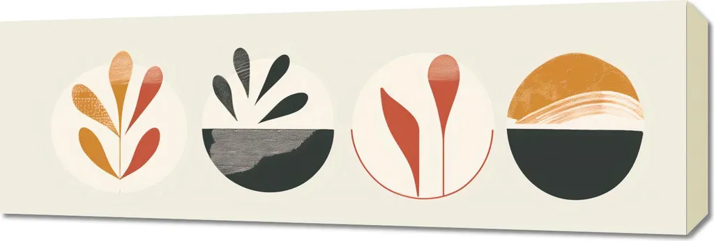 Décoration murale bois Tableau 90 x 30 cm Quatre rondins format allongé
