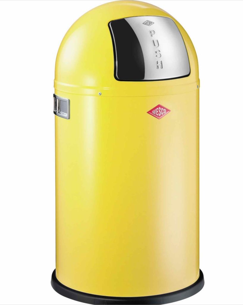 WESCO Abfallsammler PUSHBOY JUNIOR 175531-19 in LEMONYELLOW mit 22 Liter Volumen / Abfalleimer / Mülleimer