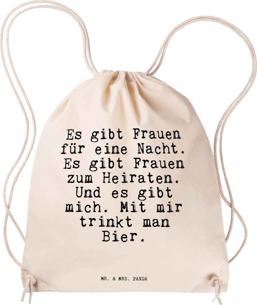 Mr. & Mrs. Panda Sportbeutel Es gibt Frauen für... - Transparent - Geschenk, Freundin, Turnbeutel, Frau, wander rucksack, Spruch, gym, festival ta...