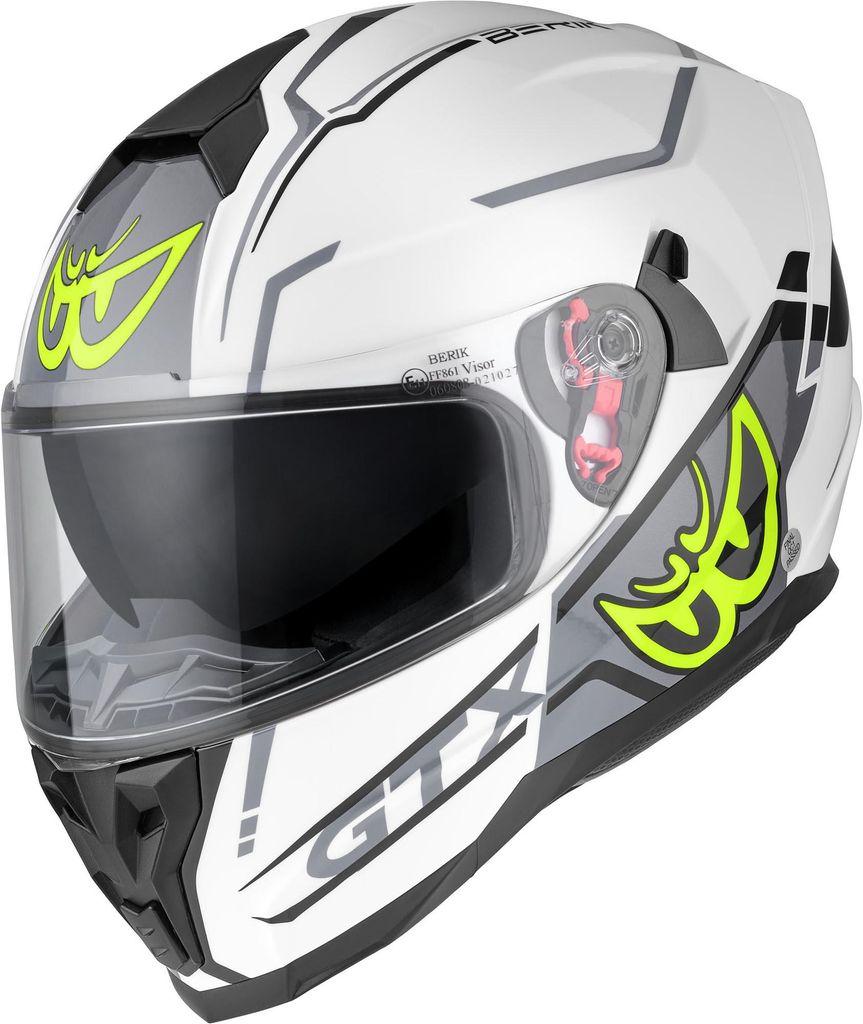 Berik FF869 Arok Helm, weiß/schwarz/gelb, L