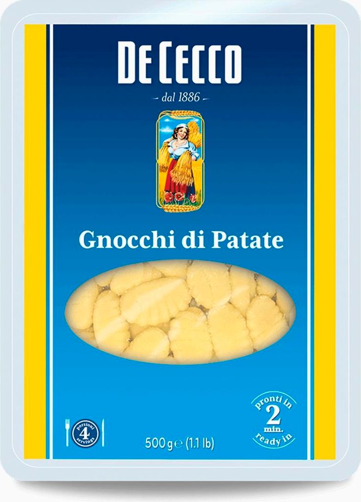 A package of De Cecco Gnocchi di Patate.