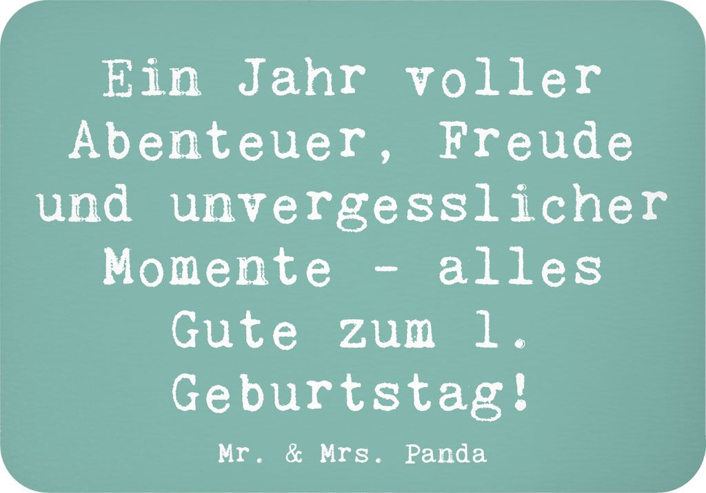 Mr. & Mrs. Panda magnet Spruch 1. Geburtstag Abenteuer - Meeresbrise - Geschenk, Alter, haftmagnet, wertvolle Erinnerungen, whiteboardmagnet, Pinnw...