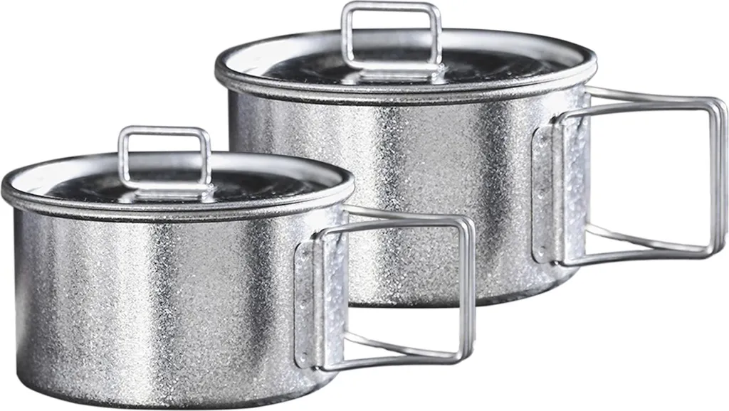 Casserole de bivouac portable en titane 450ml avec poignées escamotables