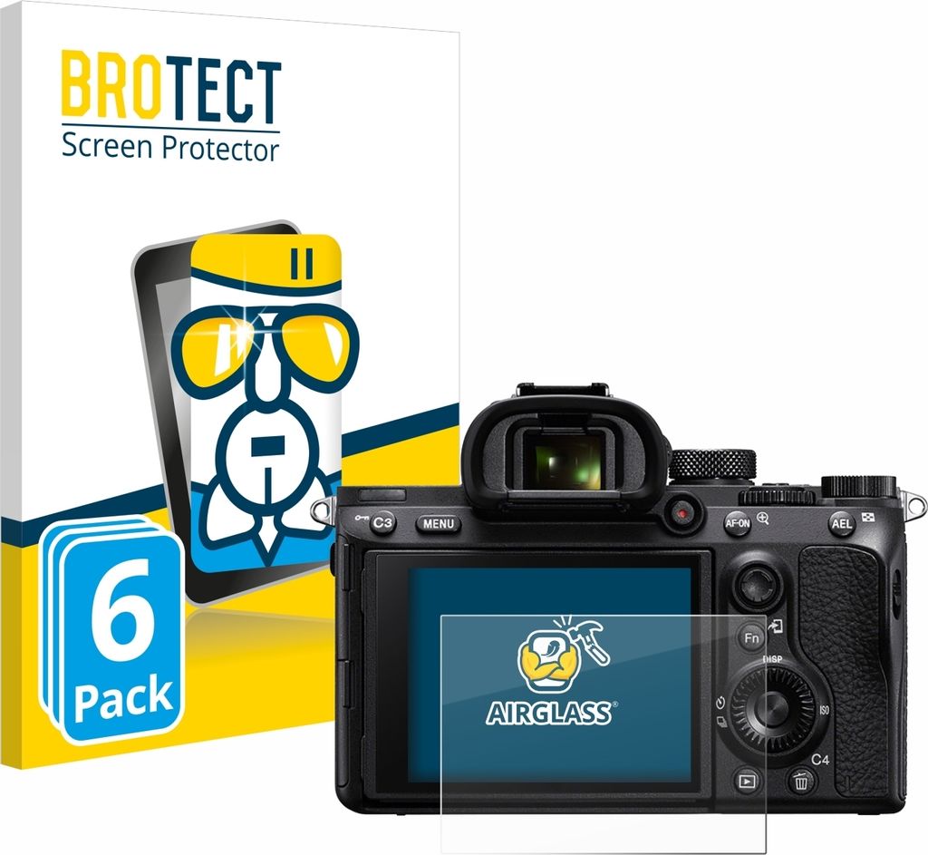6x BROTECT Schutzglas für Sony Alpha 7 III / 7R II / 7S II Schutzfolie Panzer Folie Glas Display Schutz klar