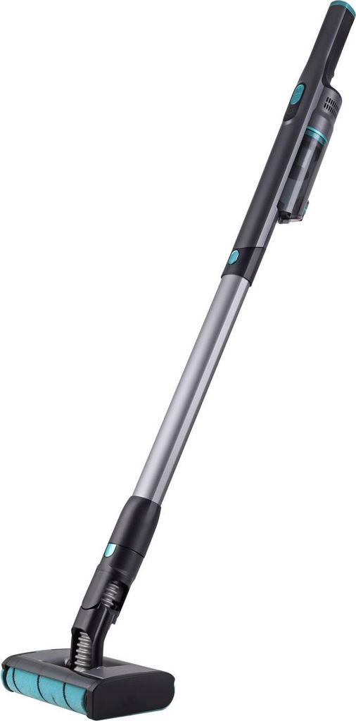 A cordless vacuum cleaner is shown against a white background.