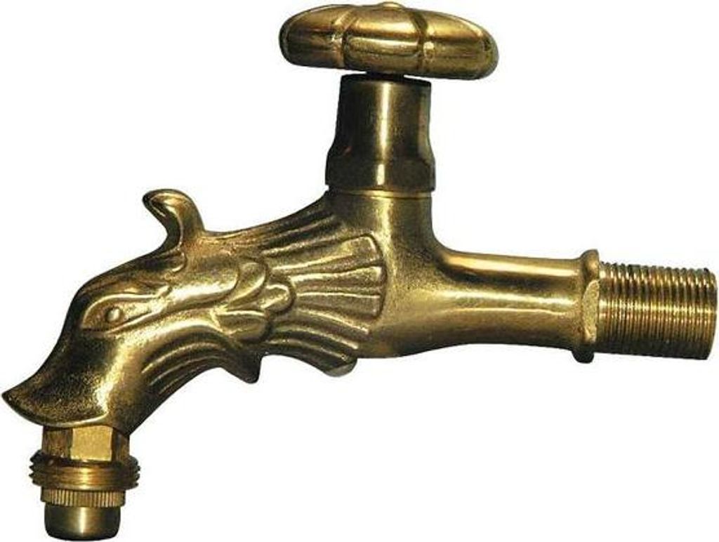 Js Nostalgie-Auslaufventil,Motiv: Drachenkopf,Dn15,1/2",Ms-Poliert