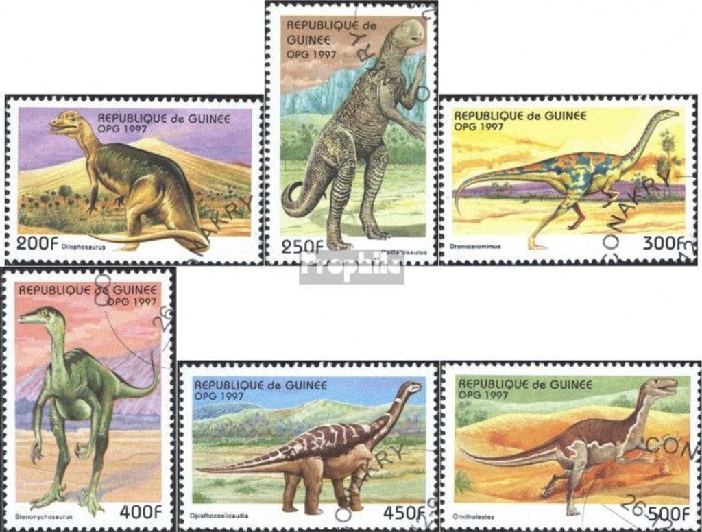 Briefmarken Guinea 1997 Mi 1709-1714 (kompl.Ausg.) gestempelt Prähistorische Tiere