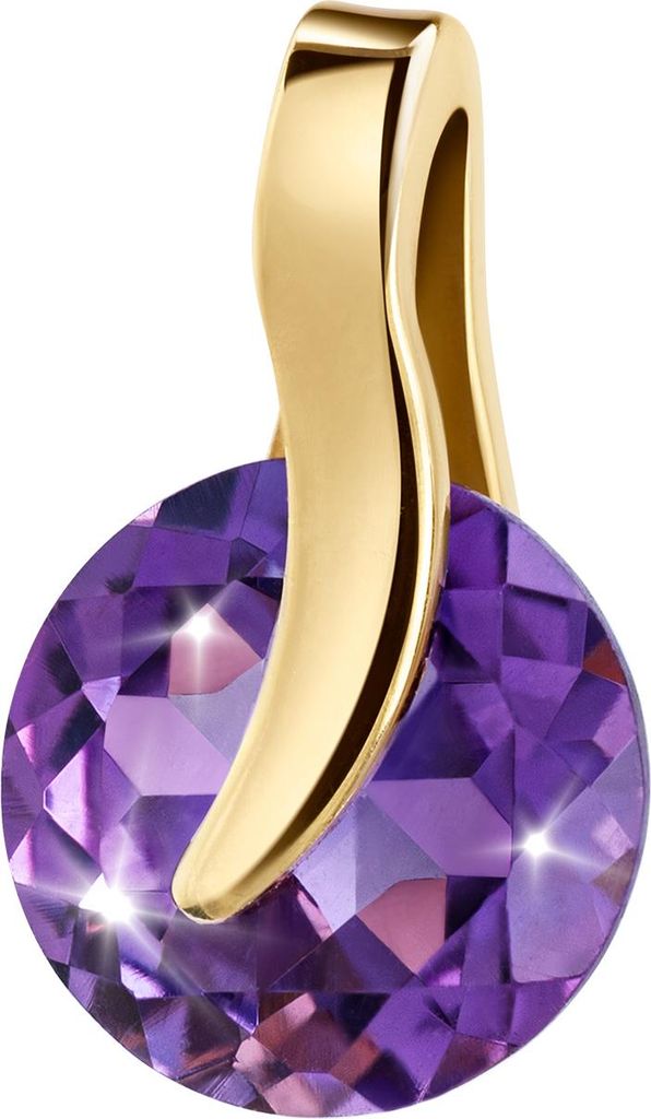 Amethyst Edelstein kleiner Anhänger 750 Gelbgold Damenanhänger