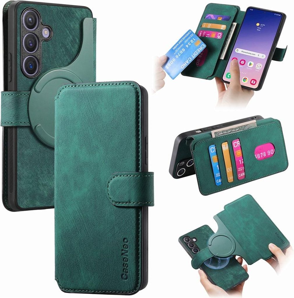 Samsung Galaxy S25 Hülle - CaseNeo 2-in-1 Klapphülle & Back Cover - Grün