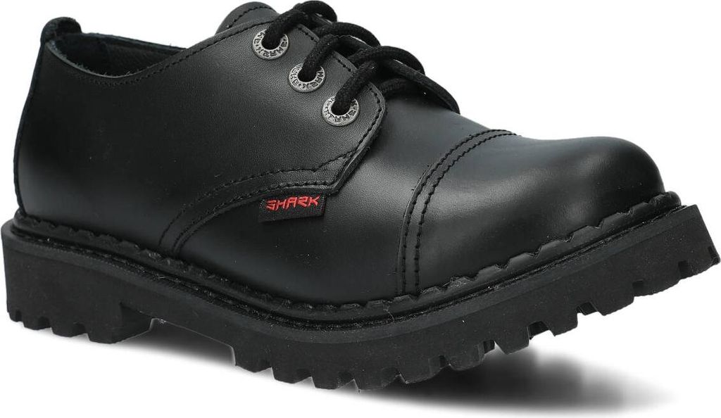 NAGABA Stiefel Damen Herren Springerstiefel 3-Loch - Leder - Schwarz - 38
