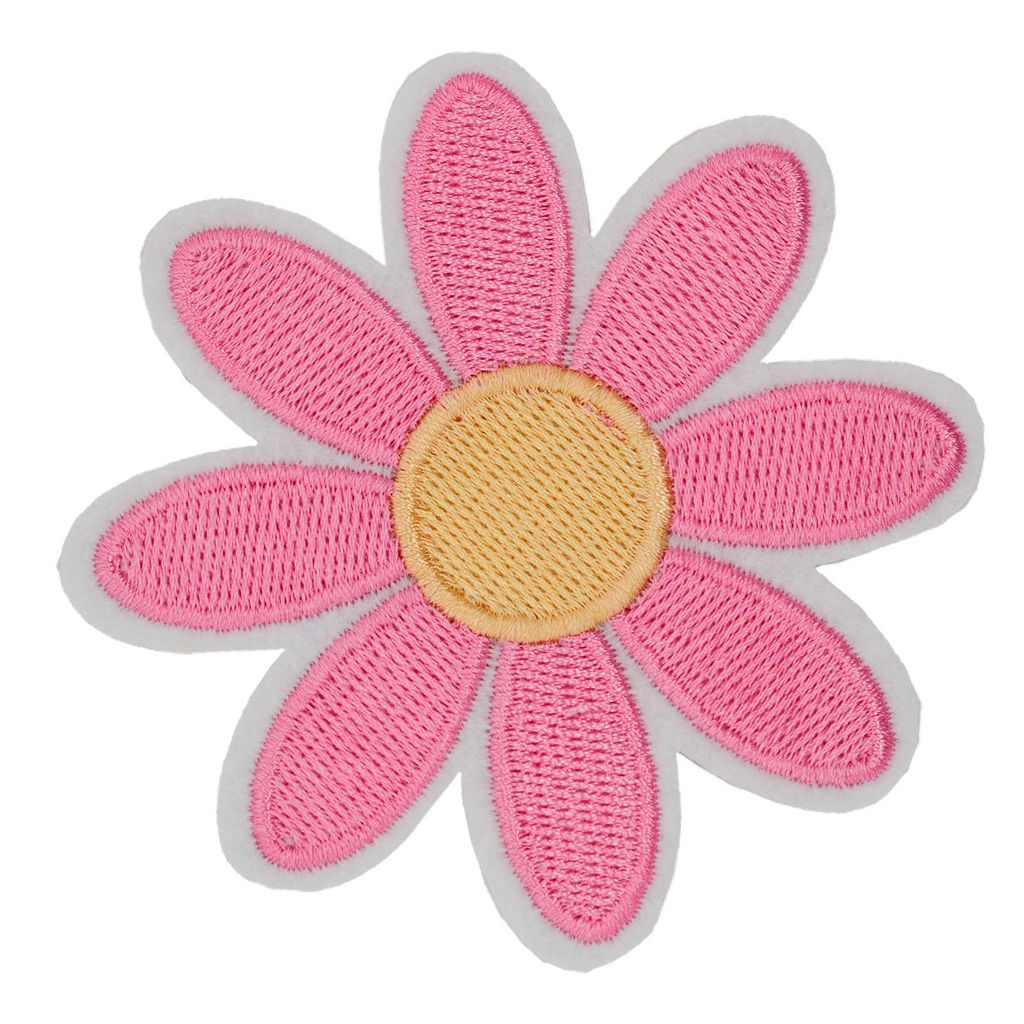 5 Aufbügler Blumen XL gestickt Applikation Aufnäher Patches Blüte groß Flower Farbwahl Farbmix, Farbe:rosa