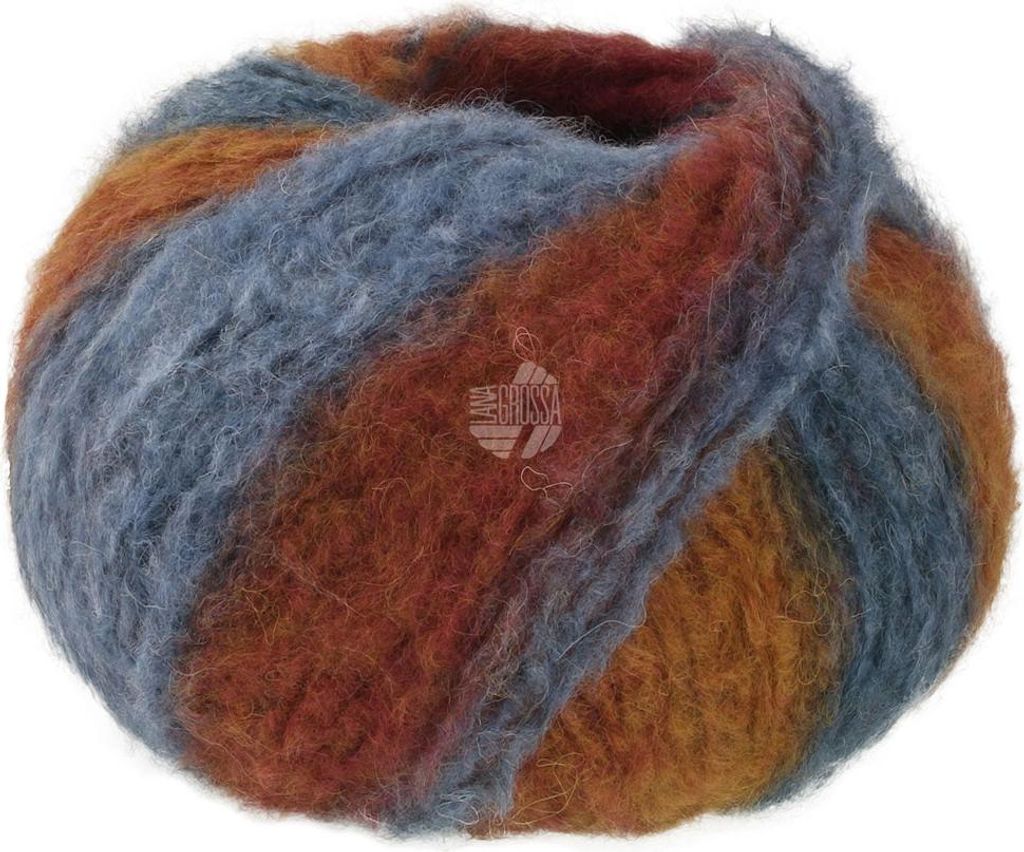 Lana Grossa - Gigante 0019 stahlblau graublau ocker Produktbild 