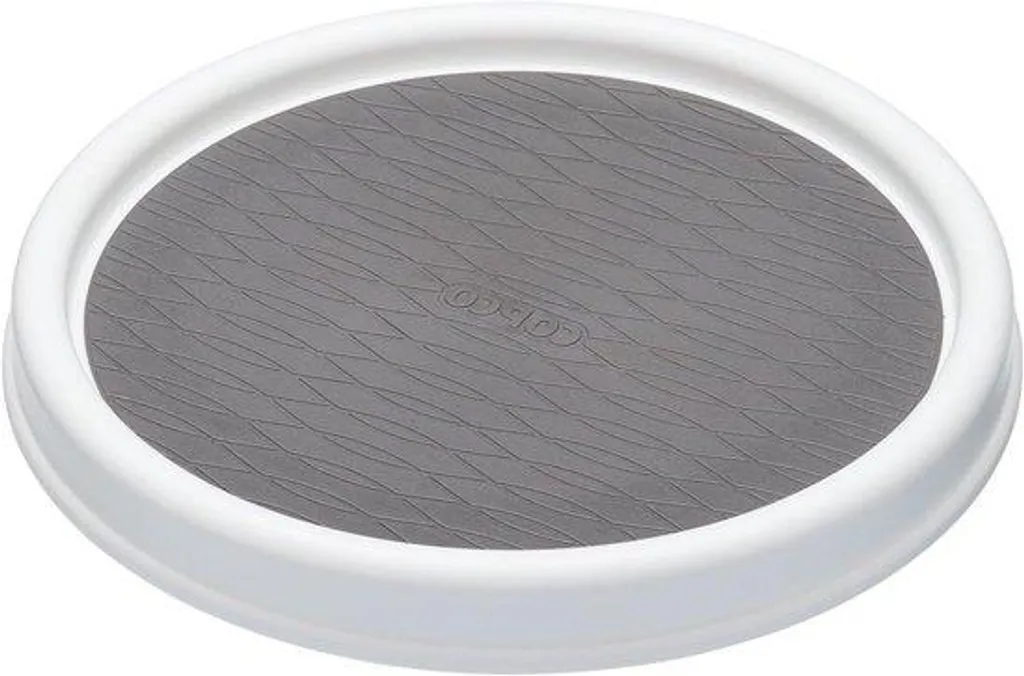 Plateau tournant Copco 23 cm antidérapant pour épices blanc et gris
