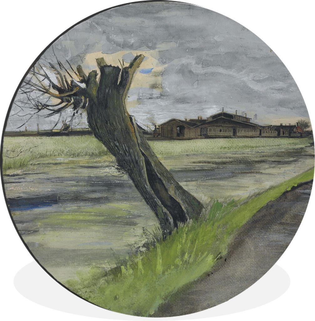 MuchoWow Aluminium Wandkreis Pollard Willow - Vincent van Gogh Ø 90 cm Wanddeko Modern Wohnzimmer - Mauerkreis - Wandbilder - Runde Bild - Bild ...
