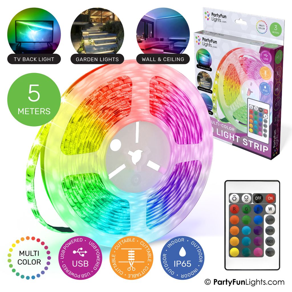 PartyFunLights Striscia LED multicolore RGB - Alimentazione Immagine del prodotto 
