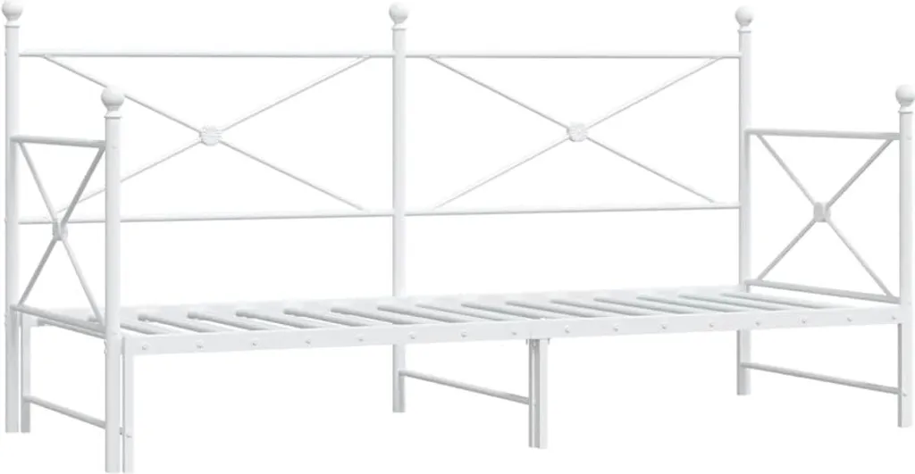Banquette lit extensible en métal blanc 90x200 cm pour chambre d'amis