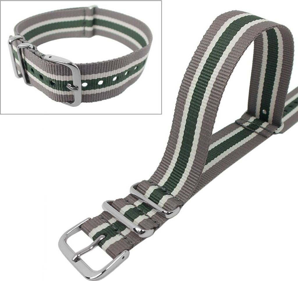 Outdoorband 18mm - ein Perlon-Durchzugsband mit Edelstahlschlaufen , Farbe:schwarz / rot