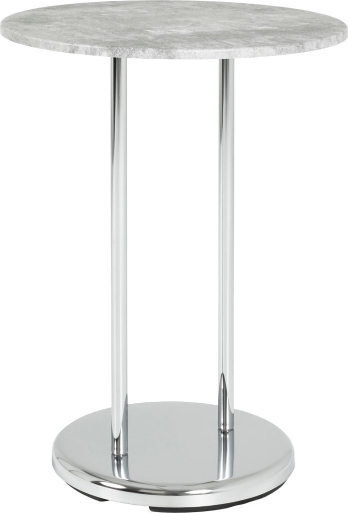HAKU Beistelltisch betonoptik, chrom - MDF, Metall, B/H/T: 40x55x40 cm