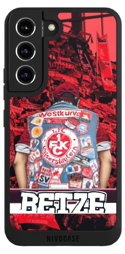 NIVOCASE Handyhülle für Samsung Galaxy S22 Hülle NIVOpure Case Schwarz 1. FC Kaiserslautern 1. FCK Offizielles Lizenzprodukt