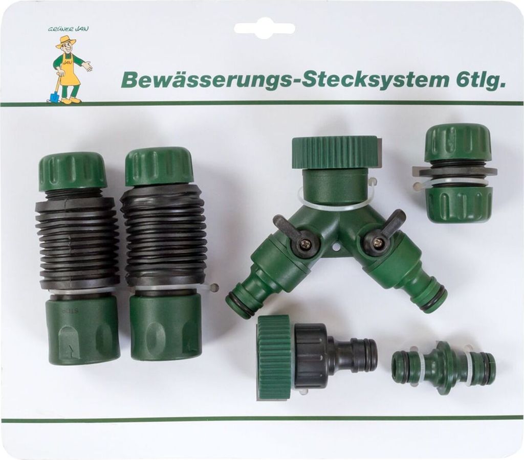 2-Wege Schlauchverteiler mit Wasser-Stopp, flexibler Mittelteil gegen Abknicken für Garten