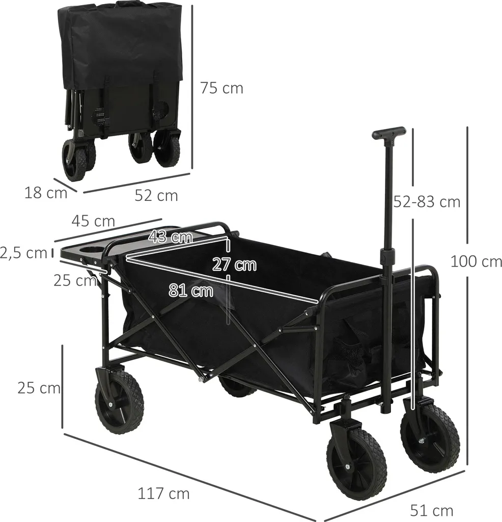 Chariot de Transport Pliable pour Éviter le Mal de Dos en Sortie