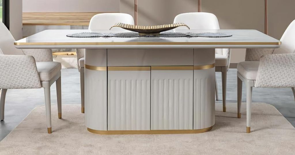 Esstisch mit Fach im Fuß Tisch Esstische Luxus Tische Design Möbel 180x100