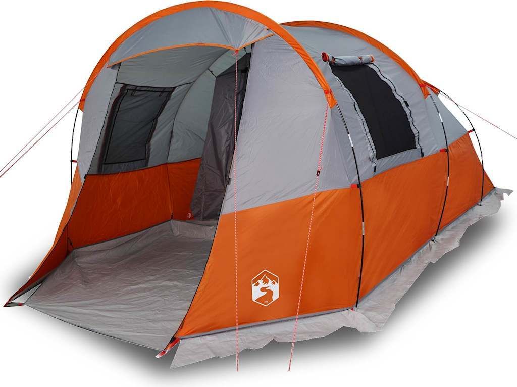 vidaXL Tunnelzelt 4 Personen Grau und Orange Wasserdicht Produktbild 3