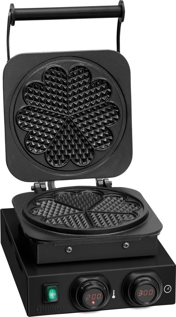 Bartscher Waffeleisen 1HW211 S für Herzwaffeln, MDI Steuerung, Memory-Funktion, 470x285x225 mm