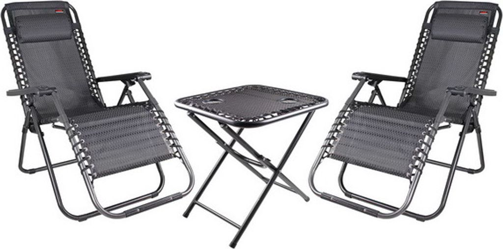 Relax Set aus 2x Sessel mit Kopfkissen und 1x Tisch, Farbe: Produktbild 