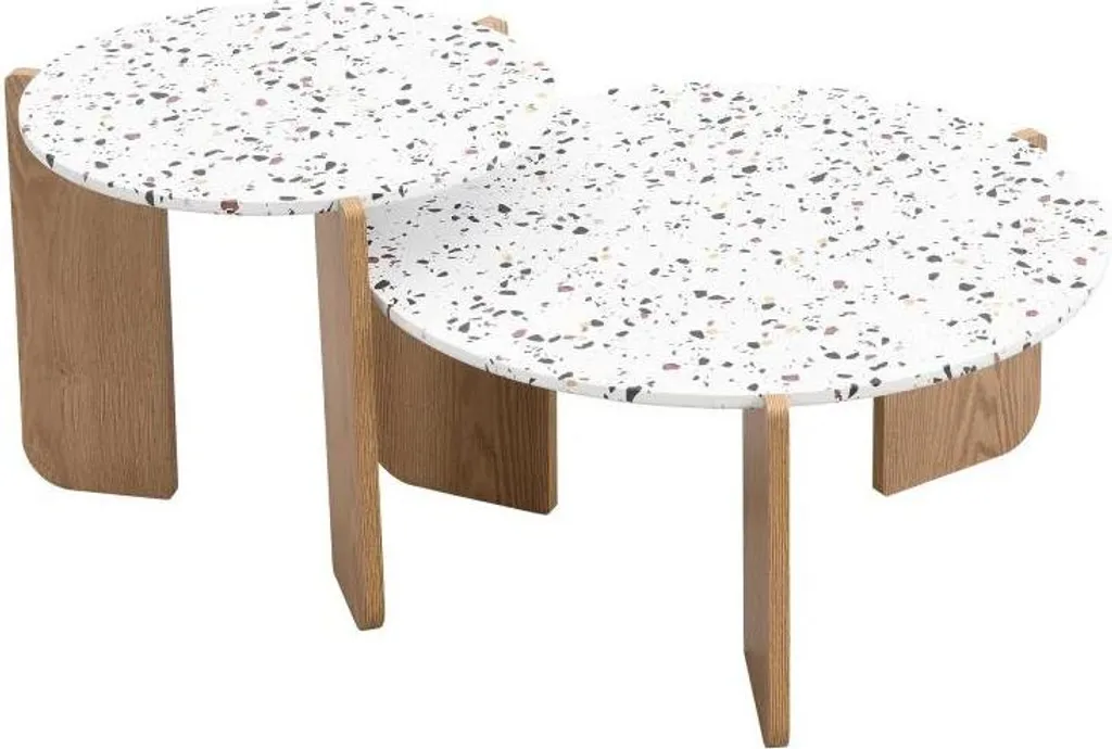 Table basse pliante pour salon et canapé - Lot de 2 beige multi-usage - 11