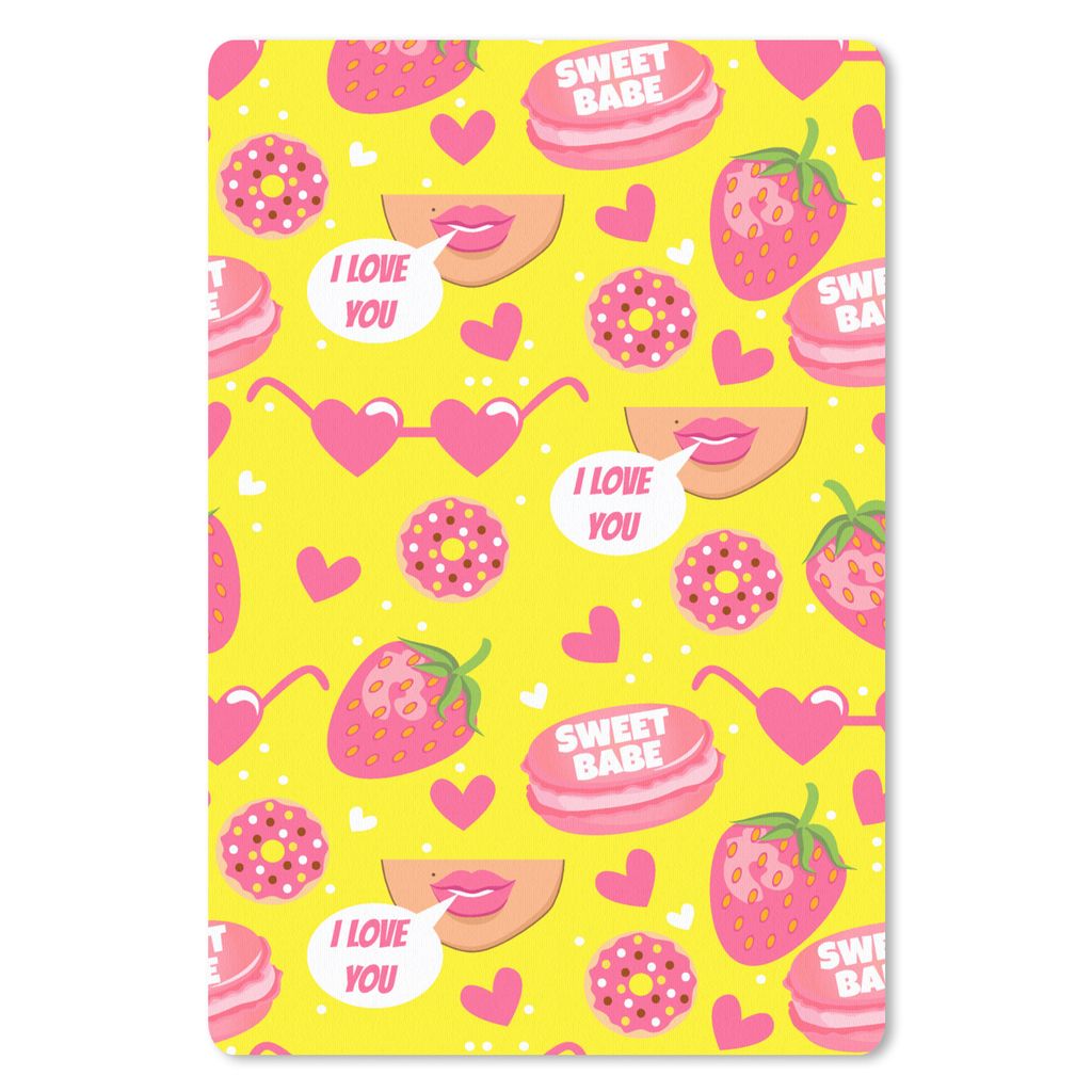 MuchoWow Mauspad Mousepad Lebensmittel - Muster - Rosa 40x60 cm - Mousepads - Maus Mat - Pad - Mausunterlage - Schreibtisch Accesoire