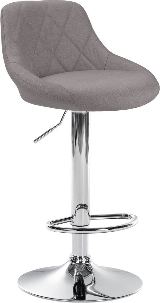 Barhocker Lazio Stoff chrom grau