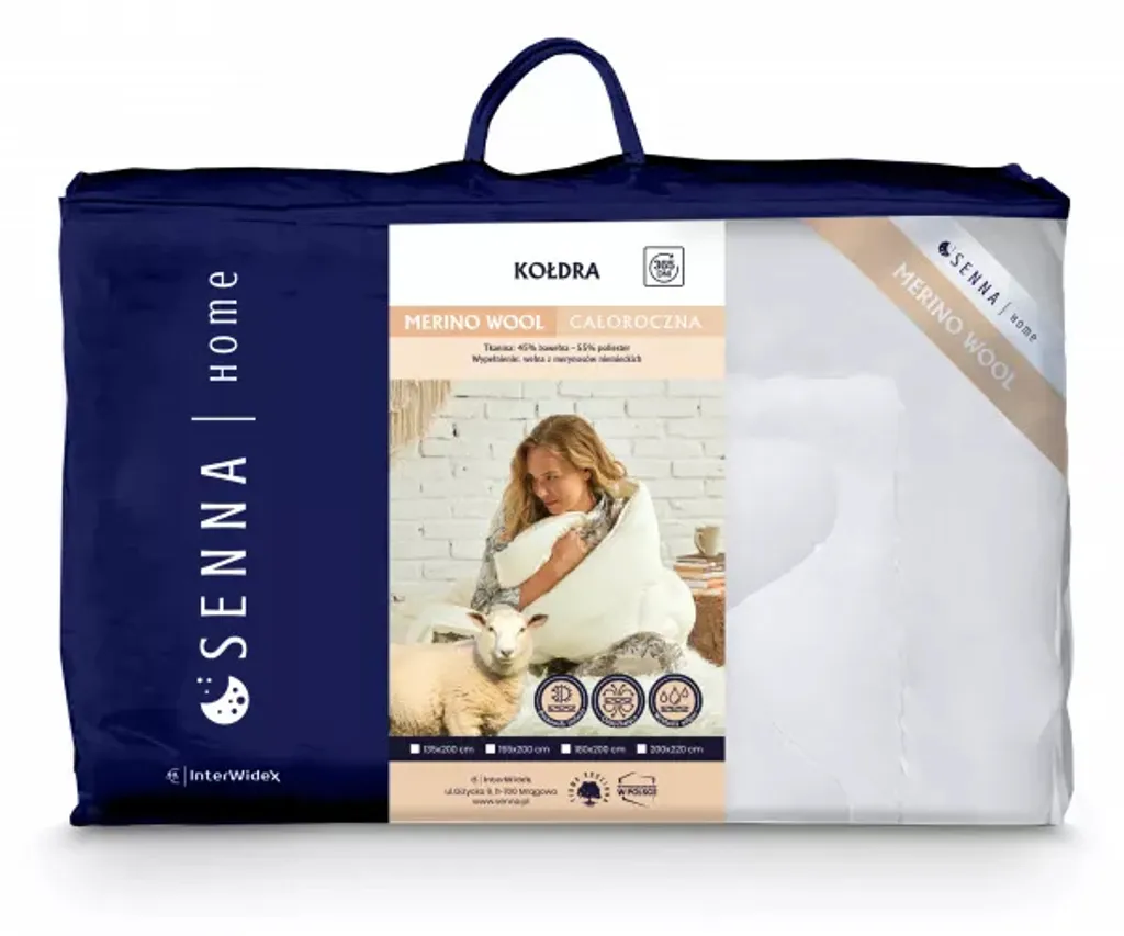 Piumino, piumino per tutte le stagioni 200x220 Lana Senna Home Wool, bianco - 3