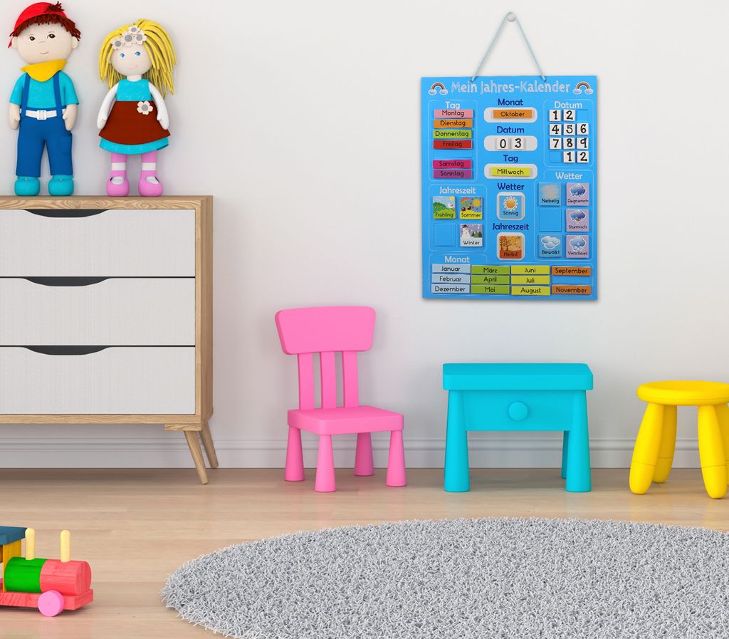 Navaris Kalender Tafel für Kinder - Lerntafel Jahreszeiten Produktbild 6