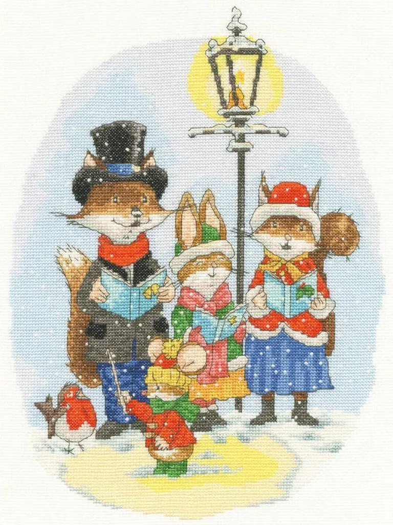 Kit Broderie Noël Bothy Threads XBR4 - Diagramme et Fils 24 x 32 cm