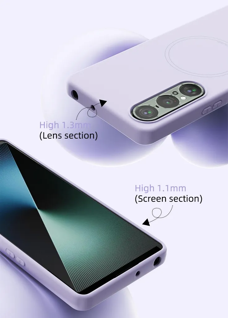 Cover Sony Xperia 1 V MagSafe Antiurto: Silicone Rosa Resistente - 5