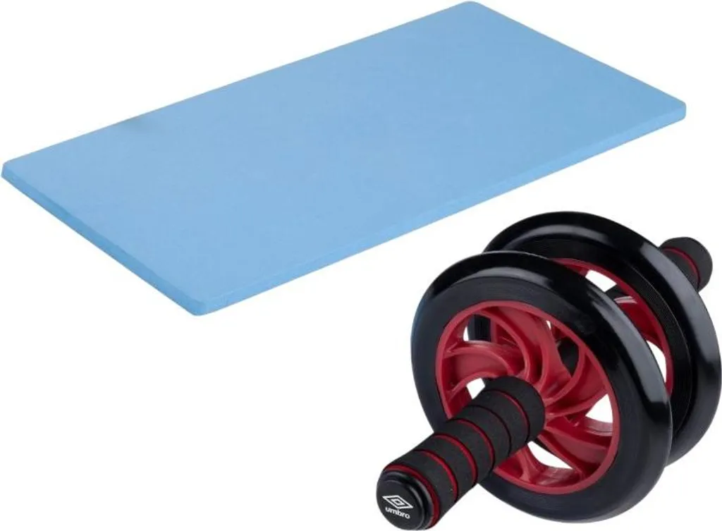Double Roue Abdominale Dunlop Stable avec Tapis Confort et Poignée Mousse
