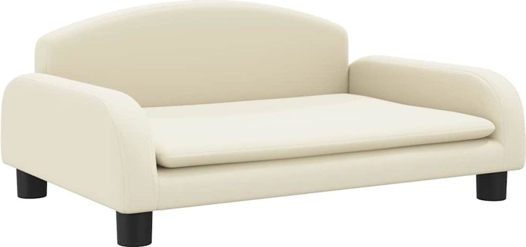 vidaXL Hundebett Creme 70x45x30 cm Kunstleder