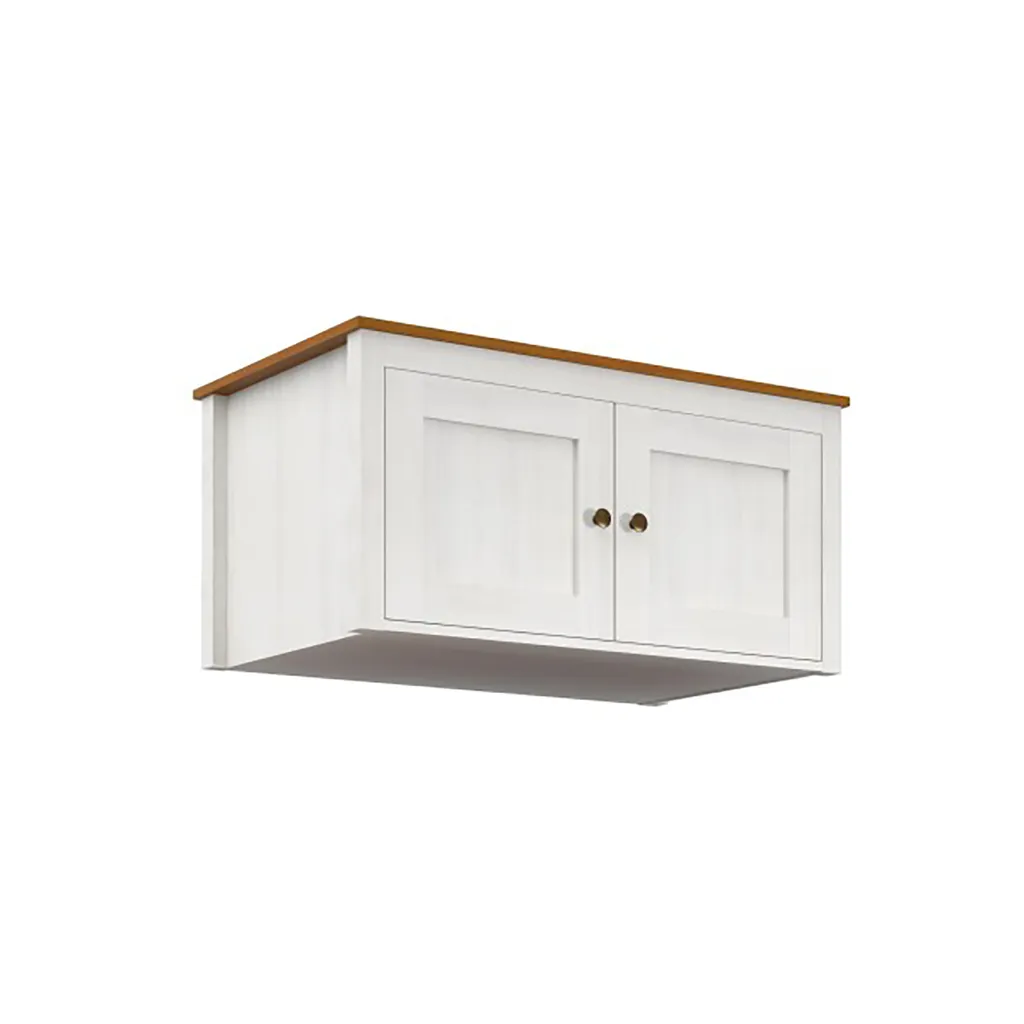 Extension TOPAZIO 2 portes en pin massif blanc, design gain de place