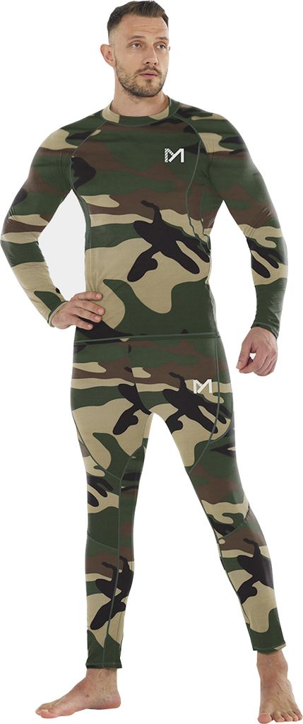 Herren Thermo Funktionswäsche Set Skiunterwäsche Thermowäsche Winter Sport Ski Waldgrün S