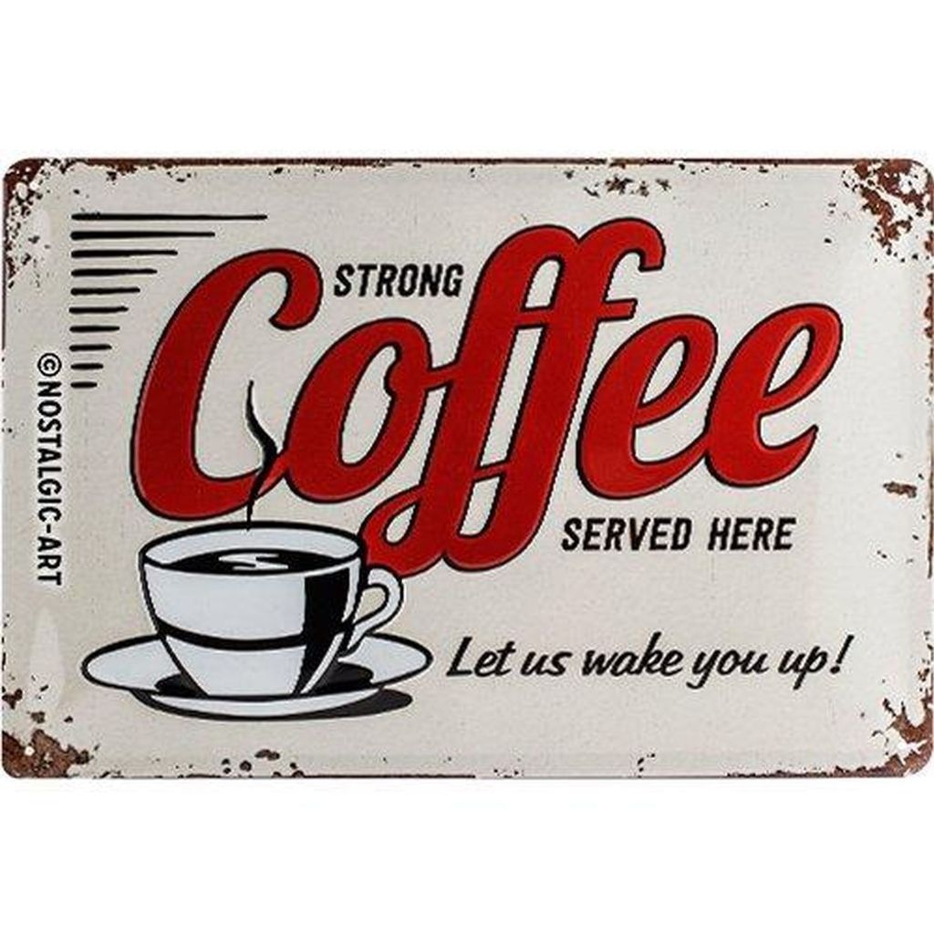 Nostalgic-Art - Blechschild 20 x 30cm - USA - Strong Coffee Served Here