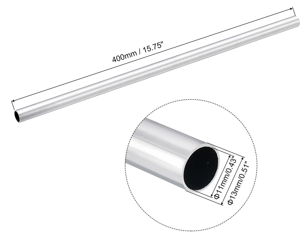 400mm Lange Alurohr 13mm Au?endurchmesser, 6063 Aluminium Rohr 11mm Innendurchmesser, Nahtlose Gerade Rundrohr Aluprofil Rohre fš¹r Industriebau ...