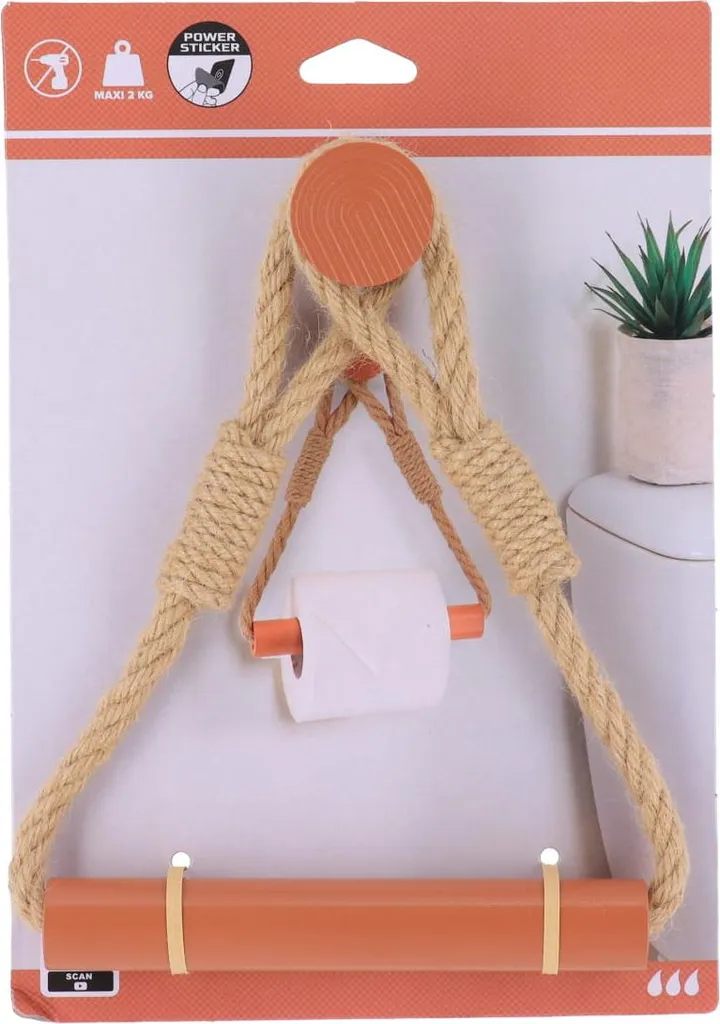 TENDANCE | Portarotolo - marrone - Corda - Bambù - Juta - Boho - Rustico - 5