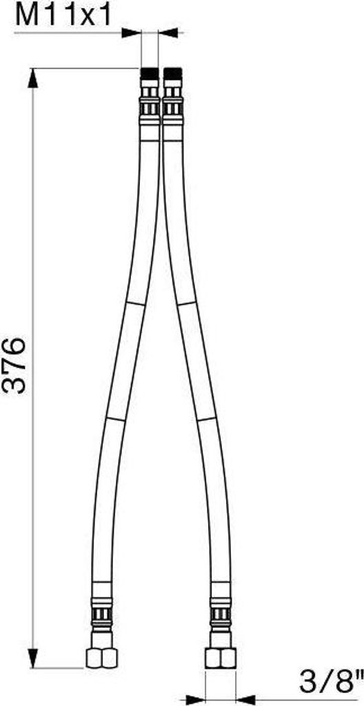 Delabie Flexible PEX-Schläuche M11x1 L.370, 2 Stück