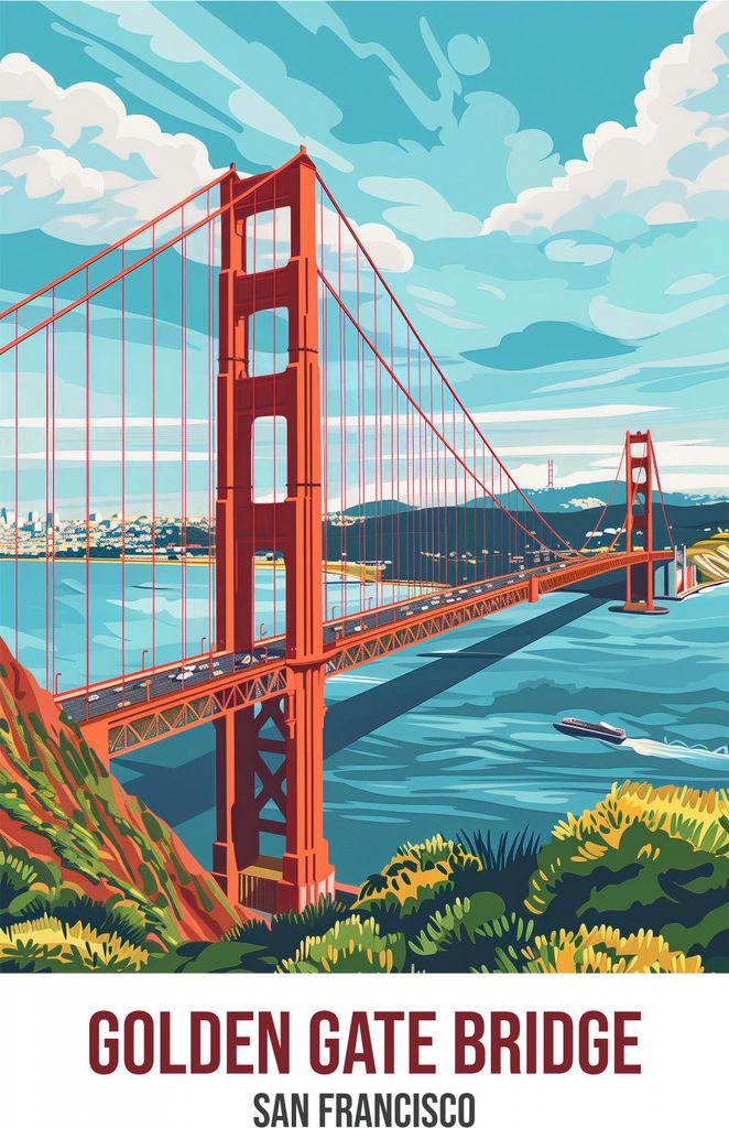 Plakat 60x80cm Golden Gate Bridge